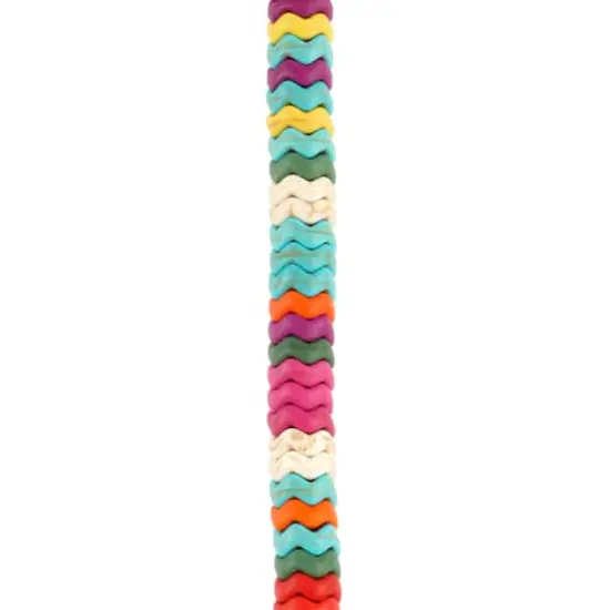 Multicolored Reconstituted Howlite Wave Disc Beads, 8mm by Bead Landing&trade; {1}