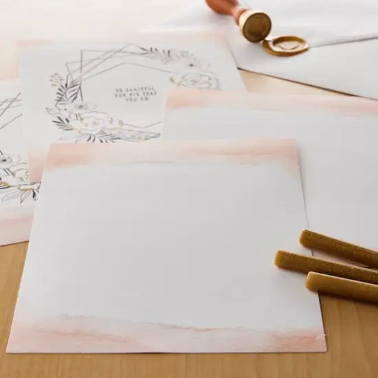 Blush Watercolor Flat Cards & Envelopes by Recollections&trade;, 5" x 7" {3}