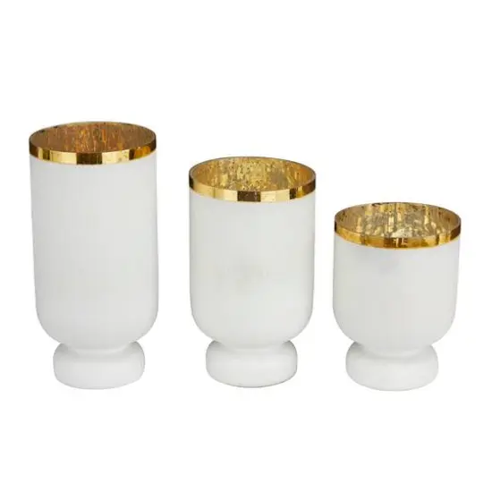 White Glam Candle Holder Set {6}