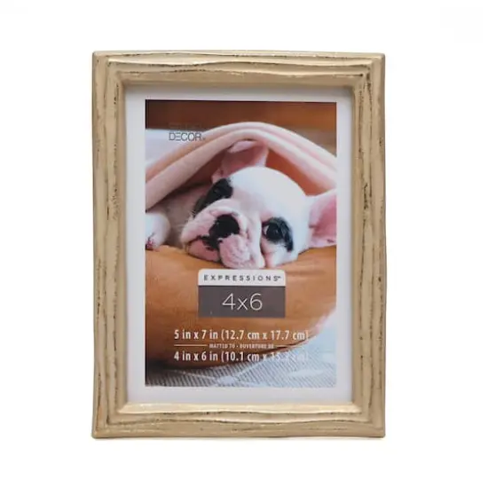 Expressions&trade; 4" x 6" Gilded Faux Wood Frame with Mat by Studio D&eacute;cor&reg; {1}