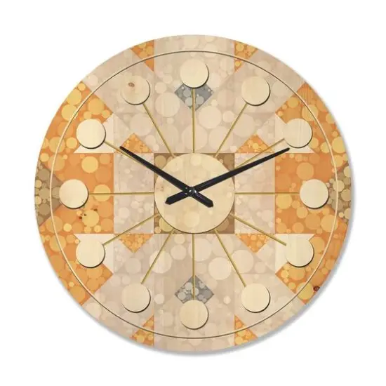 Designart Geometric Retro Design I Mid-Century Modern Wall Clock {1}