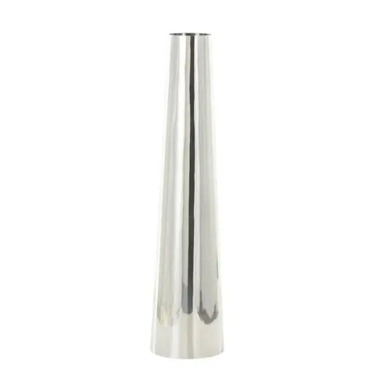 Silver Stainless Steel Metal Minimalistic Tall Floor Cone Vase {4}