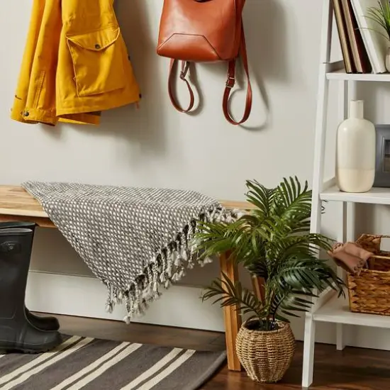 DII&reg; Gray & White Textured Acrylic Throw {7}