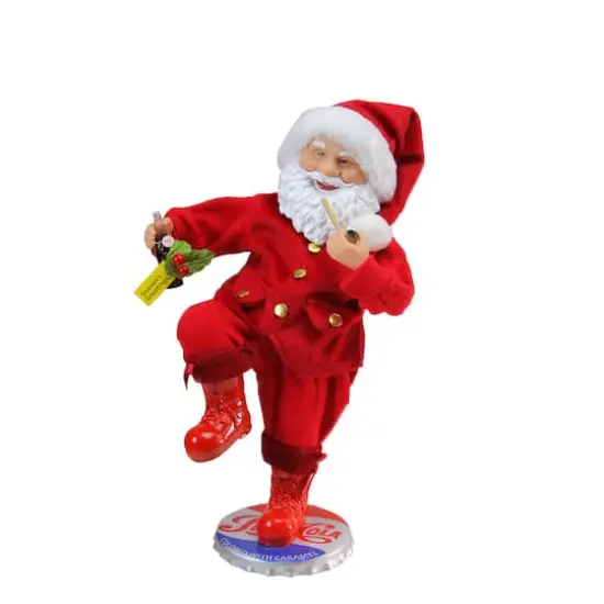 12" Red & White Santa Claus Standing on Pepsi-Cola Bottle Cap Christmas Figurine {1}