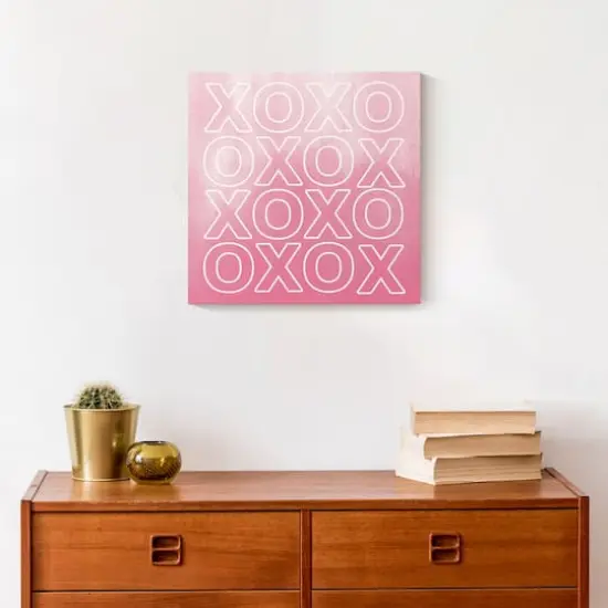 Xoxo Watercolor Outline 12" x 12" Canvas Wall Art {5}