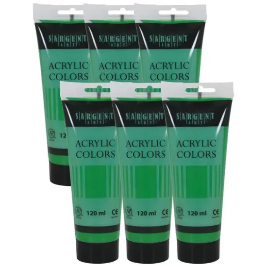 Sargent Art&reg; Acrylic Paint, 120 mL, 6ct. Cadmium Green Hue {1}