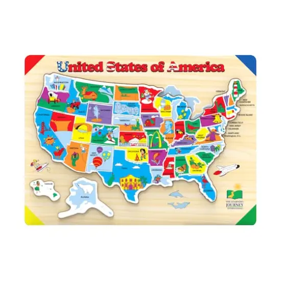 Lift & Learn Puzzle - USA Map: 40 Pcs {5}