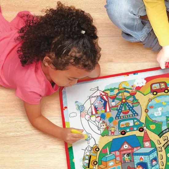 Bright Stripes Let's Craft Busy Village Magic Reveal Discovery Mat {5}