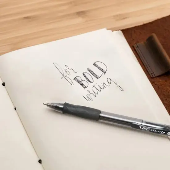 BIC&reg; Glide&trade; Bold Black 1.6mm Retractable Ball Point Pen, 12ct. {7}