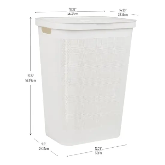 Mind Reader 18" x 24" Slim Laundry Hamper White {4}
