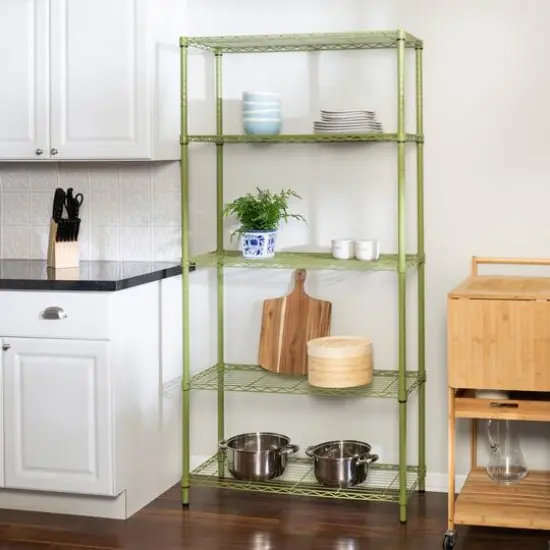 Honey Can Do Olive Adjustable 5-Tier Shelves {3}