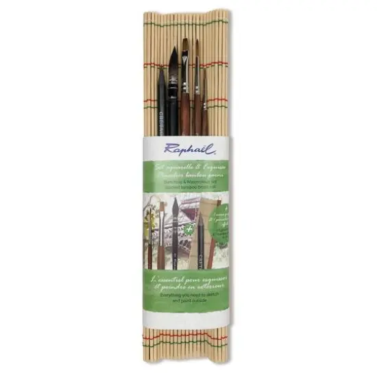 Raphael&reg; Bamboo Roll-Up Travel 5-Brush Set {1}