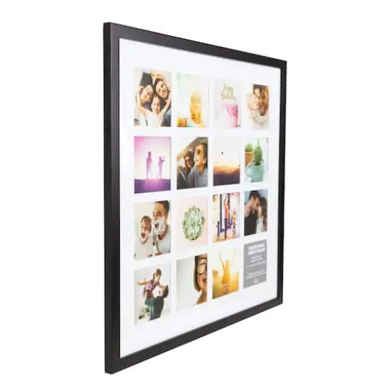 16 Opening 4" x 4" Black Collage Frame with Mat by Studio D&eacute;cor&reg; {3}
