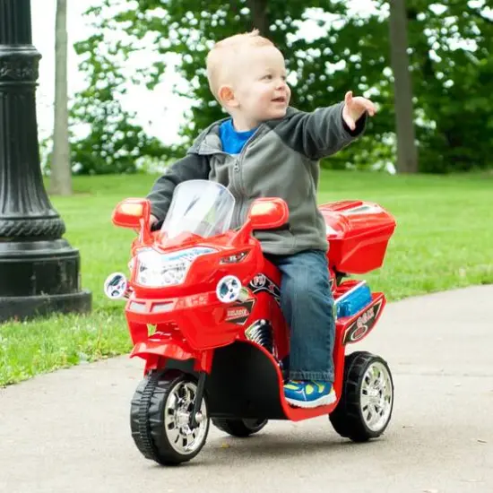 Toy Time Bright Red Battery Operated Ride-On Motorcycle {3}