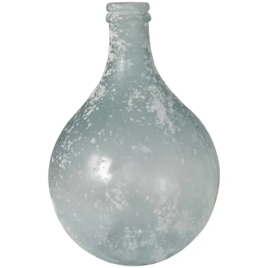 17" Clear Frosted Spanish Glass Bottle Vase {3}