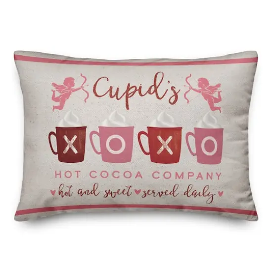 Cupids Hot Cocoa Throw Pillow, 14" x 20" {3}