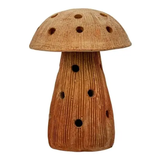 Hello Honey&reg; Handmade Vintage Reproduction Terra Cotta Mushroom Shaped Candle Holder {9}