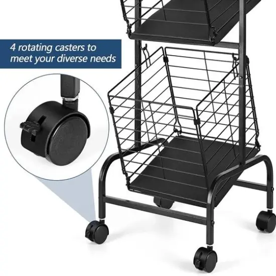NEX&trade; Black 3-Tier Fruit Basket Stand {4}