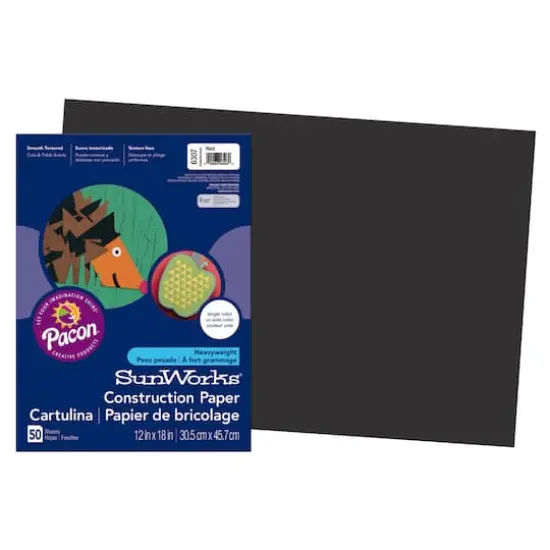 Pacon® SunWorks® 12" x 18" Black Construction Paper, 50ct. {1}