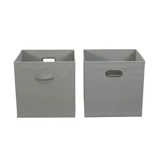 2 Pack Household Essentials 13" Fabric Storage Bins Gray {1}