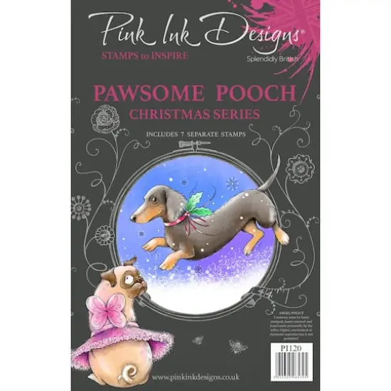 Pink Ink Designs&reg; Christmas Series Pawsome Pooch A5 Clear Stamp Set {1}