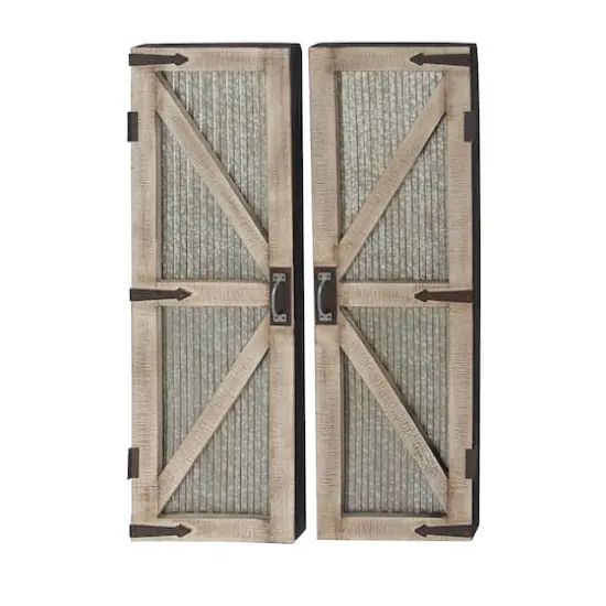 47" Silver Metal Farmhouse Doors Wall D&eacute;cor {3}