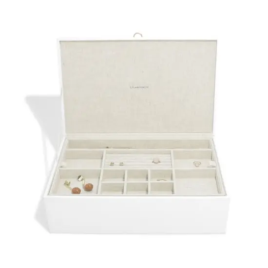 Lilarie & Co. Medium Jewelry Box with Removable Tray White {3}