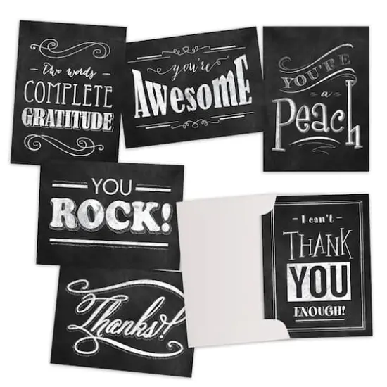 JAM Paper Brushed Chalkboard Design Blank Thank You Cards Set, 36ct. {1}