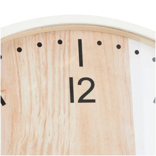 23.5" Woodgrain & White 2-Tone Wall Clock {8}