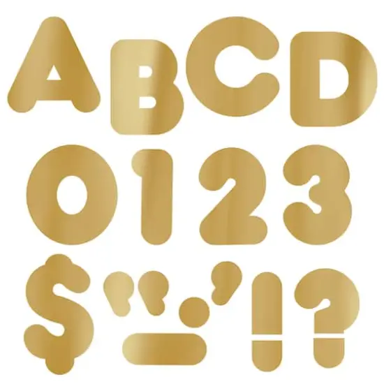 Trend Enterprises&reg; 4" Metallic Casual Uppercase Ready Letters&reg; Gold {1}