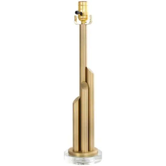 2ft. Gold Metal Abstract Tiered Pillar Accent Lamp with Glass Base {3}