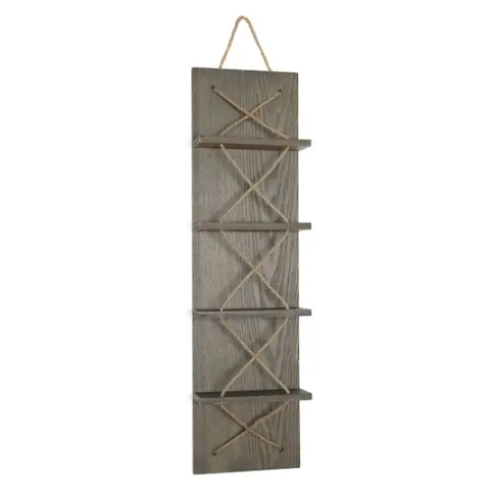 Elegant Designs 4 Bottle Vertical Wall Mounted Wine Rack Rustic Gray {1}