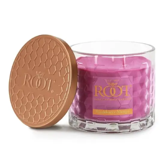Root Candles Signature 3-Wick Honeycomb Beeswax Blend Jar Candle Blackberry Mango {1}