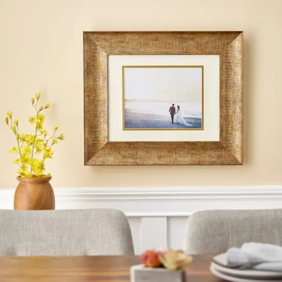 Home 8" x 10" Portrait Frame With Mat by Studio D&eacute;cor&reg; Rustic Gold {4}