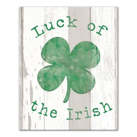 Luck Irish Clover 16" x 20" Canvas Wall Art {1}