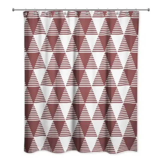 Triangles Shower Curtain Maroon {3}