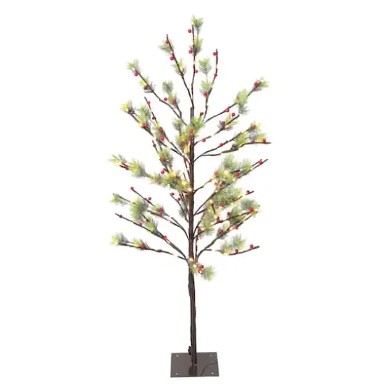 4ft. Pre-Lit Twig Tree, White LED Twinkle Lights {1}