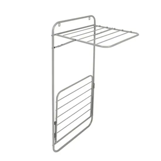 Honey Can Do 2-Tier Gray Over the Door Retractable Clothing Drying Rack {7}