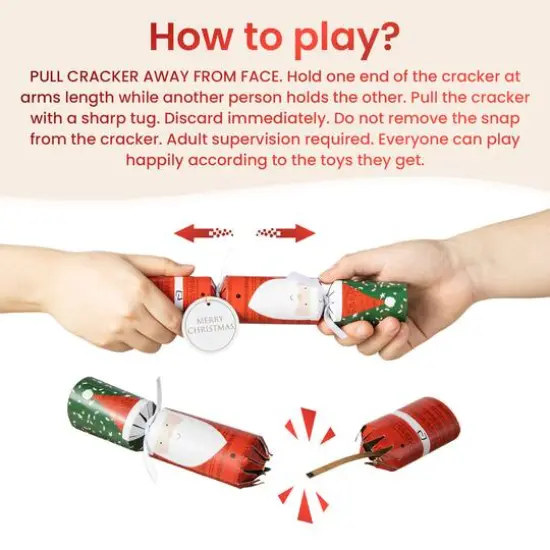 Glitzhome&reg; 10" Christmas Santa & Snowman Party Cracker with Gift Contents, 8ct. {8}