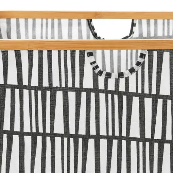 Household Essentials Krush Bamboo Rimmed Basket Black {5}