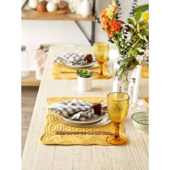 DII&reg; Quilted Farmhouse Placemats, 6ct. Honey Gold {5}