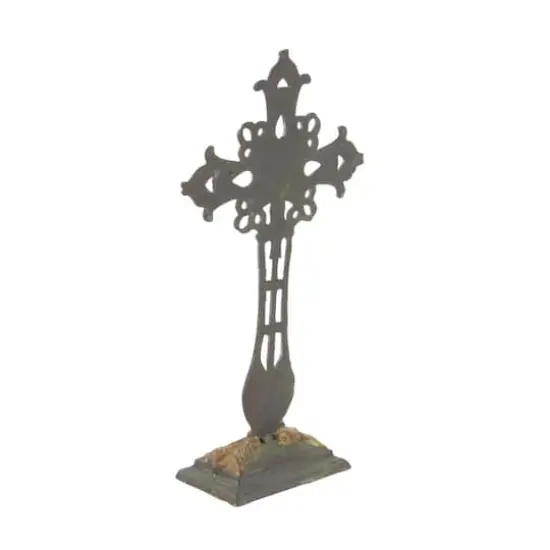 21" Copper Traditional Decorative Cross Sculpture {3}