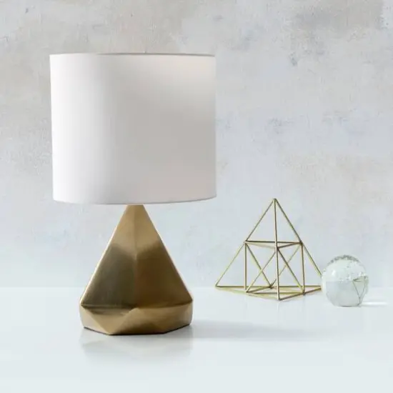 Simple Designs 19.8" Solid Pyramid Table Lamp Gold {5}