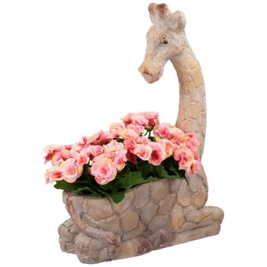 17" Giraffe Outdoor Ceramic Garden Planter {6}