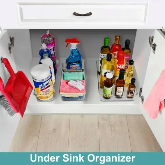 Sorbus Small Clear Organizing Bins on Wheels with Removable Dividers, 2ct. {5}