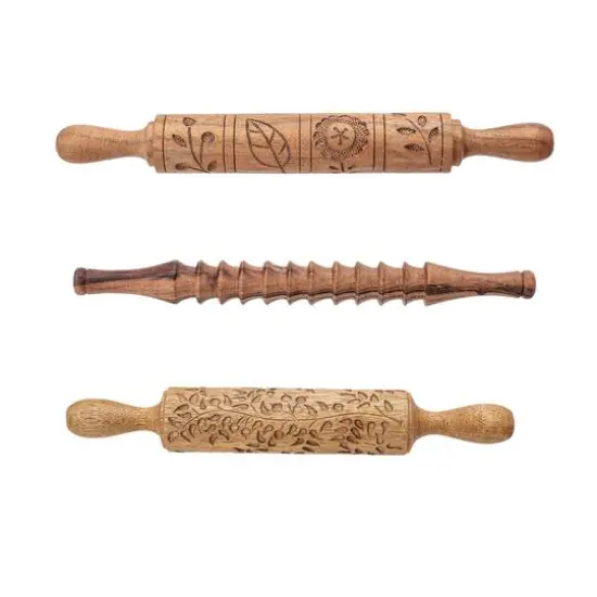Hello Honey&reg; Hand-Carved Wood Rolling Pin Set {1}