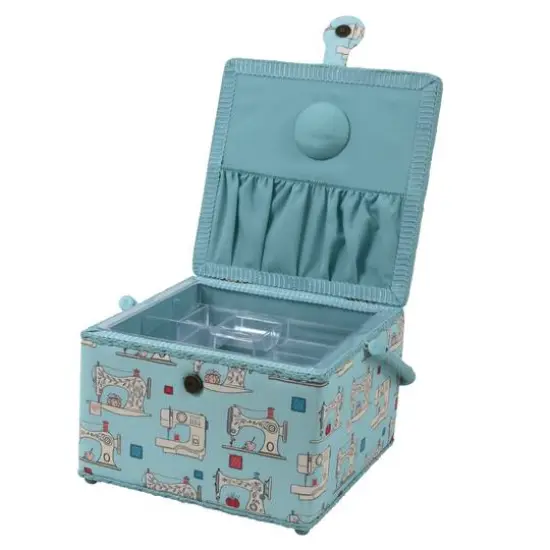 Dritz&reg; Aqua Sewing Machines Large Square Sewing Basket with Removable Tray {3}