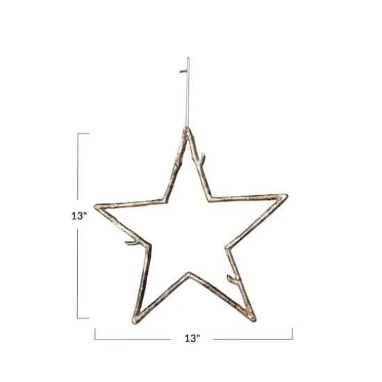 Hello Honey&reg; 13" Antique Gold Twig Star Metal Ornament {4}