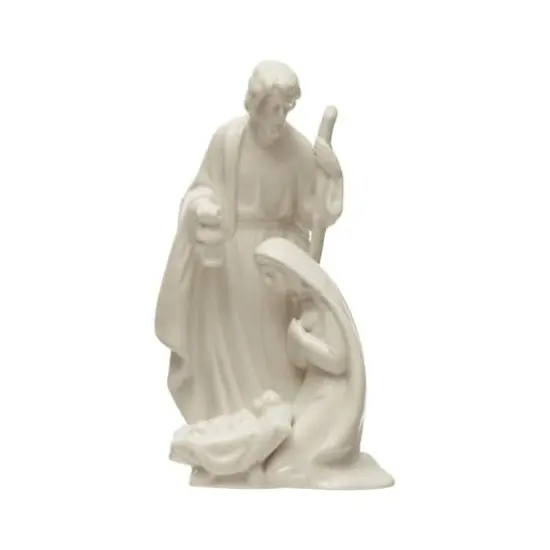 Hello Honey&reg; 8" White Decorative Stoneware Holy Family Accent {1}