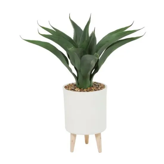 2.5ft. Potted White Plastic Modern Artificial Foliage {6}